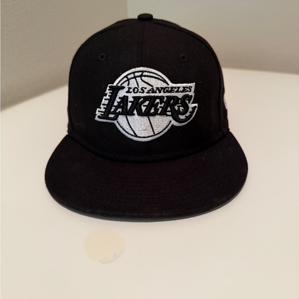 New Era Kids Los Angeles Lakers Black and White Snapback Hat